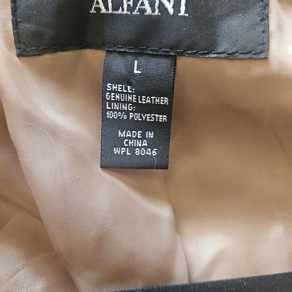 Alfani Python Print Genuine Leather Jacket Women L - image 4